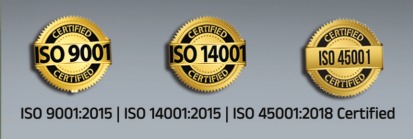 ISO 9001, ISO 14001 and ISO 45001 certifications